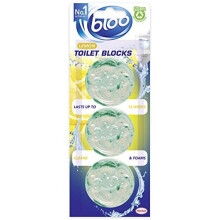 Bloo In Cistern Triple Blocks Citrus Zest with Long Lasting Anti-Limescale Cleaning, Foaming & Clear Water - 3 x toilet blocks