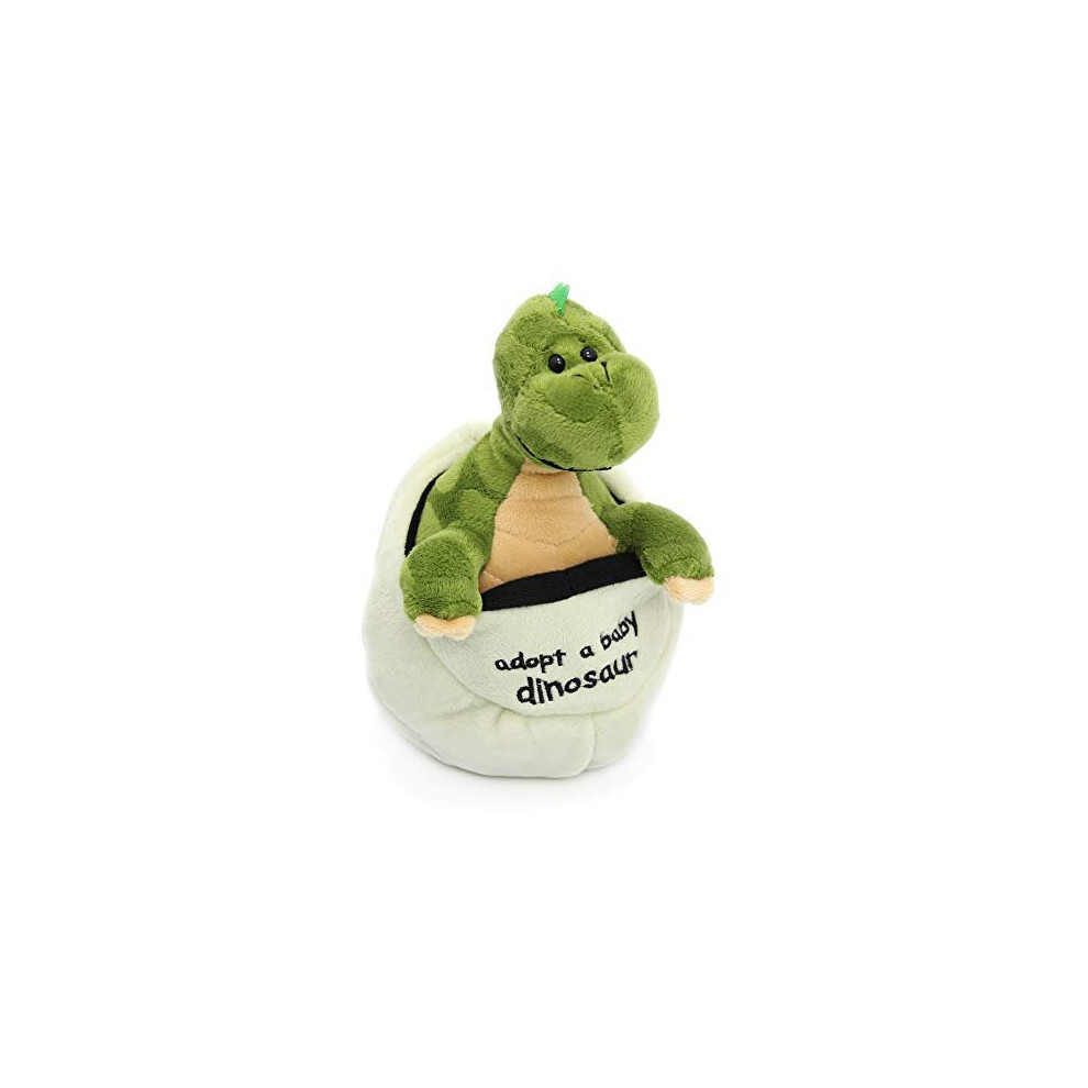 CAROUSEL Adopt a Dinosaur In An Egg Plush Soft Toy Baby (Green Apatosaurus)