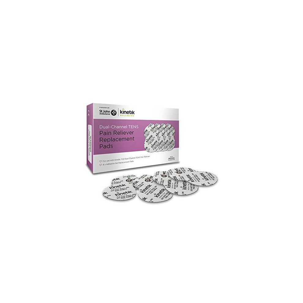 Kinetik Wellbeing Tens Replacement Pads (Pack Of 4) Â Used By The Nhs Â In Association With St John Ambulance