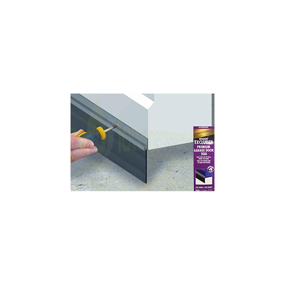 Stormguard 50Mm Long Length Garage Door Brush, 2134Mm Wide, Heavy Duty Aluminium, Draught & Vermin Excluder 708747939828