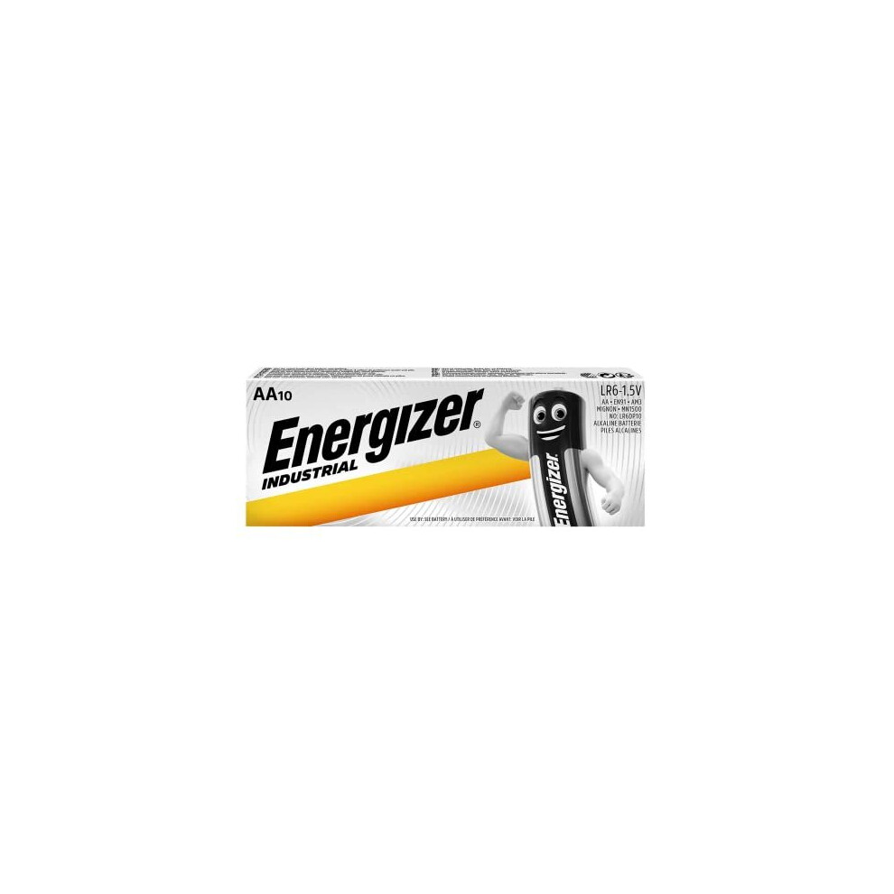 Energizer 50 x LR6 AA Industrial EN91 Size MN1500 Power Seal Battery 1.5 V Everyday Alkaline General Purpose Long-lasting Genuine Industrial Batteries