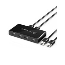 UGREEN Umschaltbox 2x USB-A auf 4x USB-A 2.0 - Schwarz