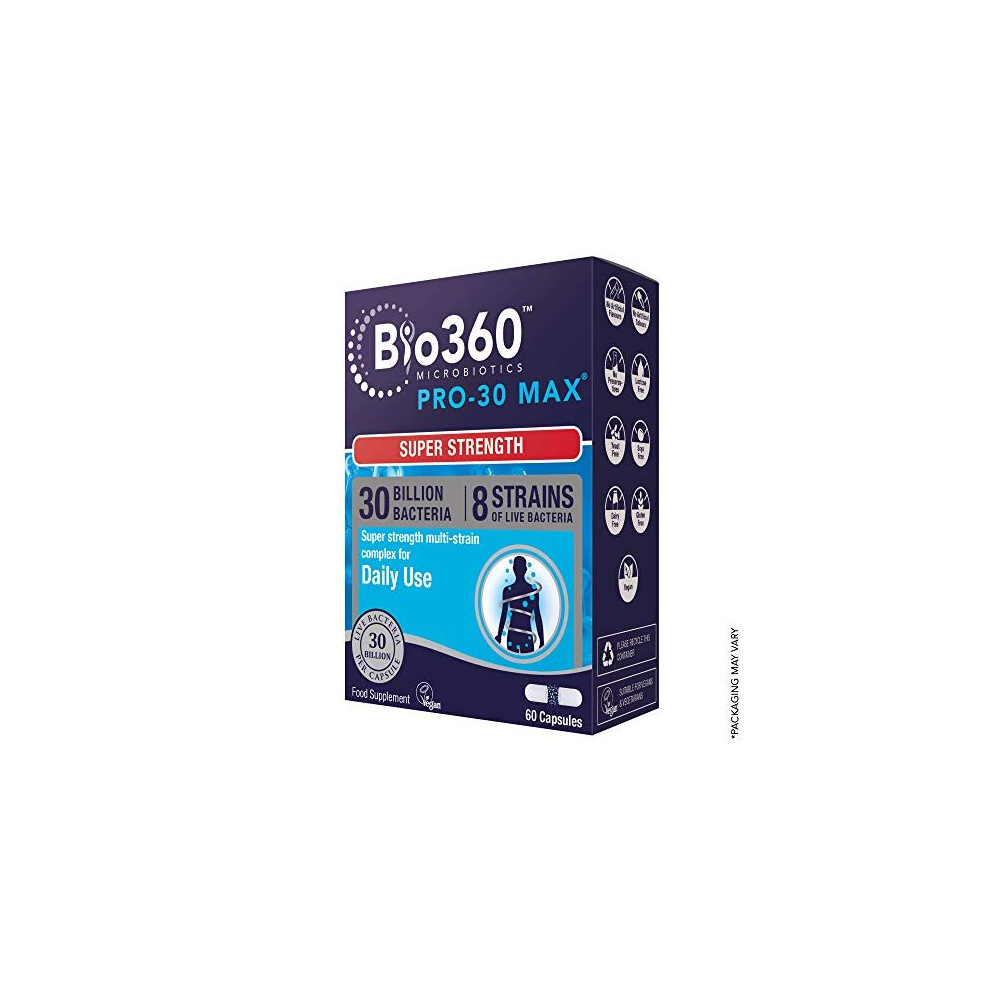 Bio360 Pro-30 MAX (30 Billion Bacteria)|from Natures Aid | 60 Capsules