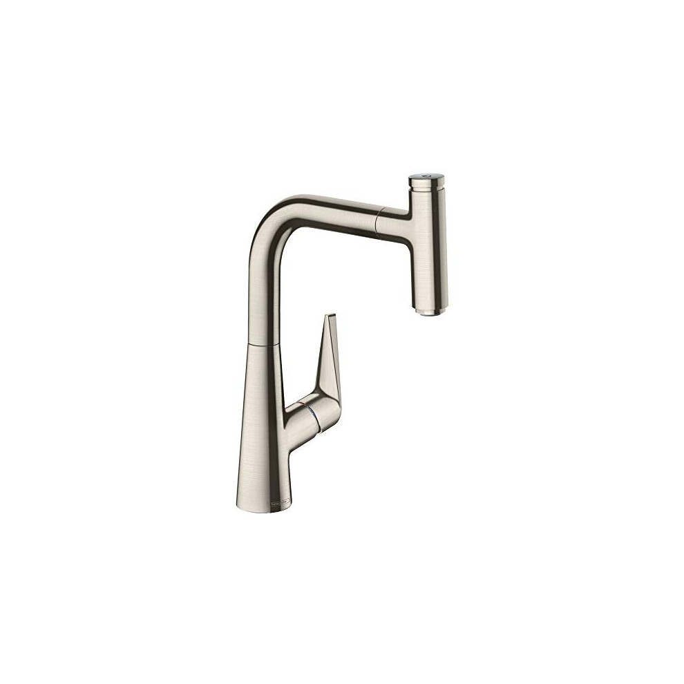 hansgrohe Talis Select S Kitchen Tap 220, Pull-Out Spout, 110/150 Swivel Range, stainless steel