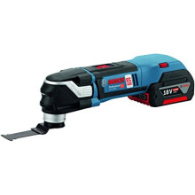 Bosch Professional GOP 18 V-28 Cordless Multi-Cutter with 2 x 18 V 5 Ah Lithium-Ion Batteries and 16 Accessories, L-Boxx - Black/Blue