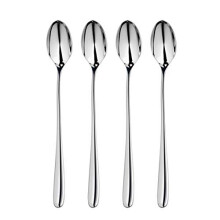 Robert Welch Arden Bright Cutlery Long Handled Spoon, Long Handled Spoon, Set of 4. Suitable for Latte, jam and ice Cream. Made from stainless steel.