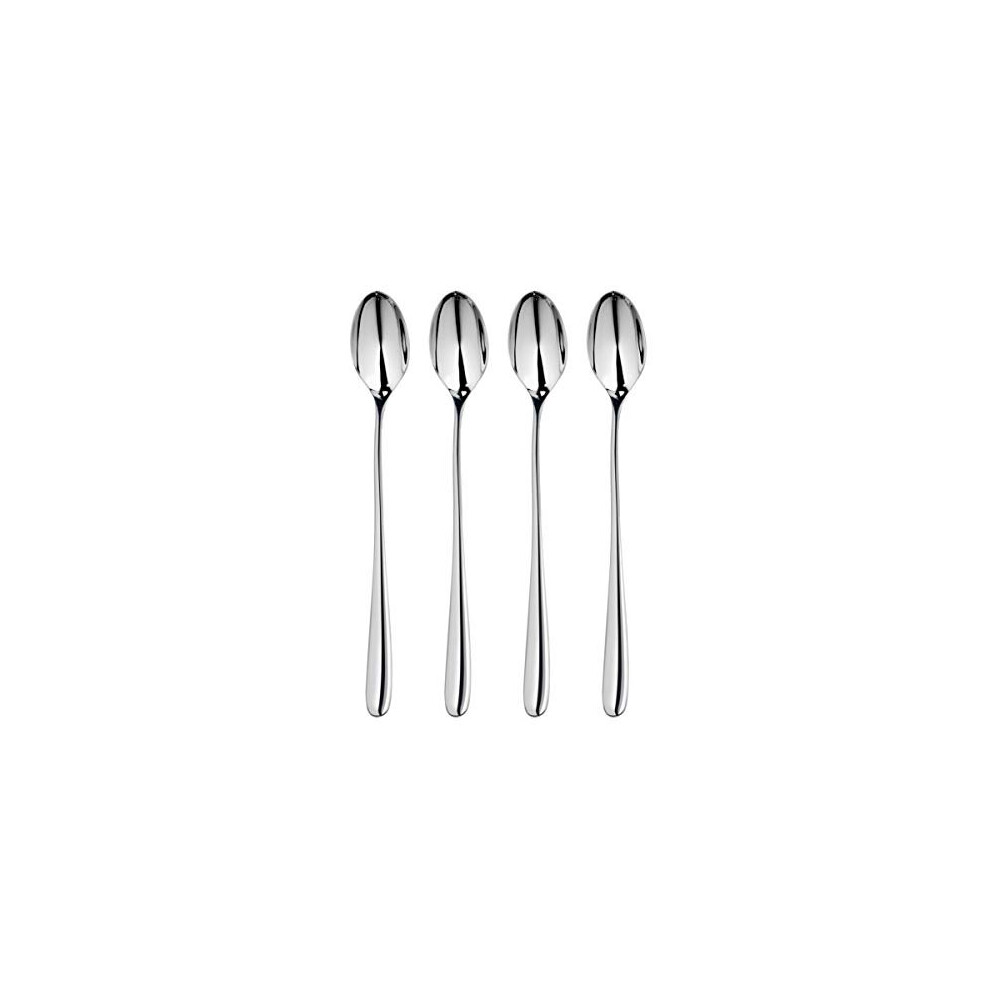 Robert Welch Arden Bright Cutlery Long Handled Spoon, Long Handled Spoon, Set of 4. Suitable for Latte, jam and ice Cream. Made from stainless steel.