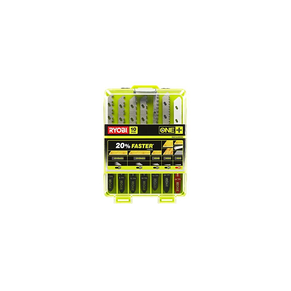 Ryobi RAK10JSBWM Jigsaw Blade Set (10 Piece), Silver