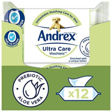 Andrex Ultra Care Washlets ,Moist Toilet Tissues &Biodegradable, 12 x 36 tissues