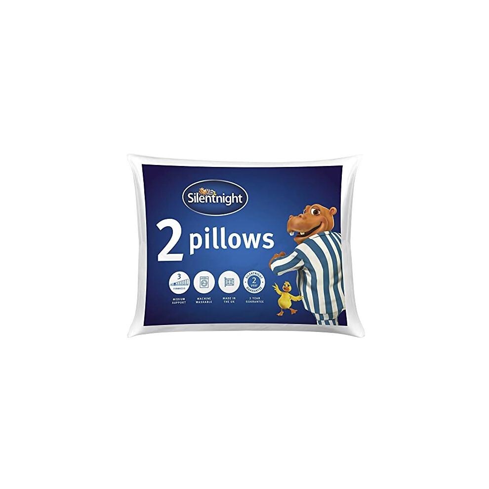 Silentnight Essentials Collection Pillow, White, Pack of 2