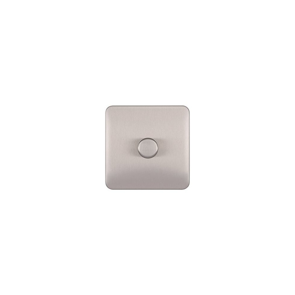 Schneider Electric Lisse Screwless Deco - Single Universal 2 Way Dimmer Light Switch, 400W/Va, Ggbl6012csss, Stainless Steel 3606481217127