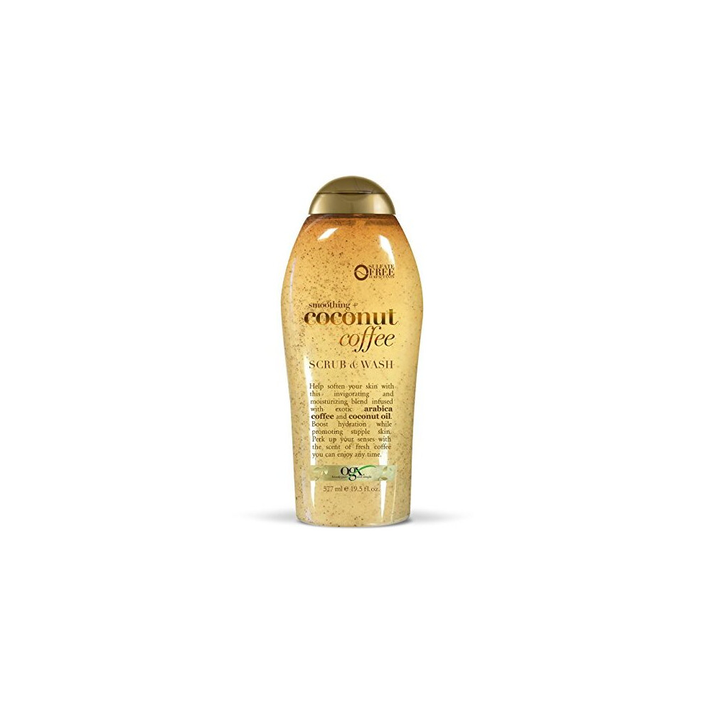 Ogx Coffee Scrub And Wash, Coconut 19.5 Fl Oz