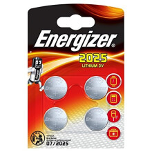 Energizer Lithium Battery CR2025 3 V Ref e300520500 Pack 4 150540