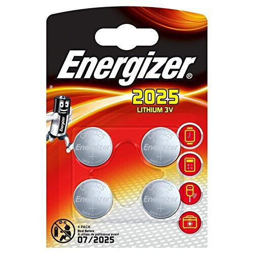 Energizer Energizer Lithium Battery CR2025 3 V Ref e300520500 Pack 4 150540