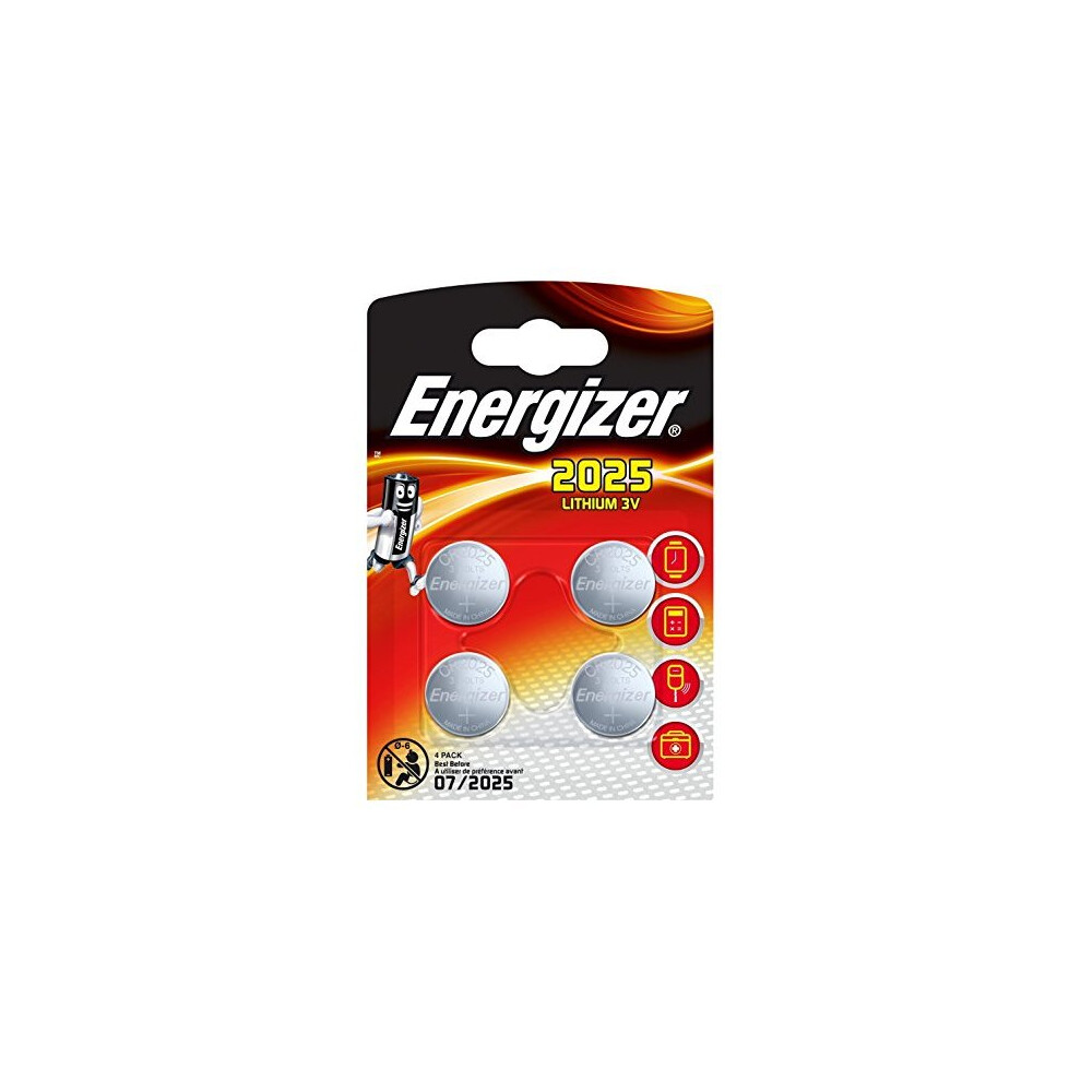 Energizer Lithium Battery CR2025 3 V Ref e300520500 Pack 4 150540