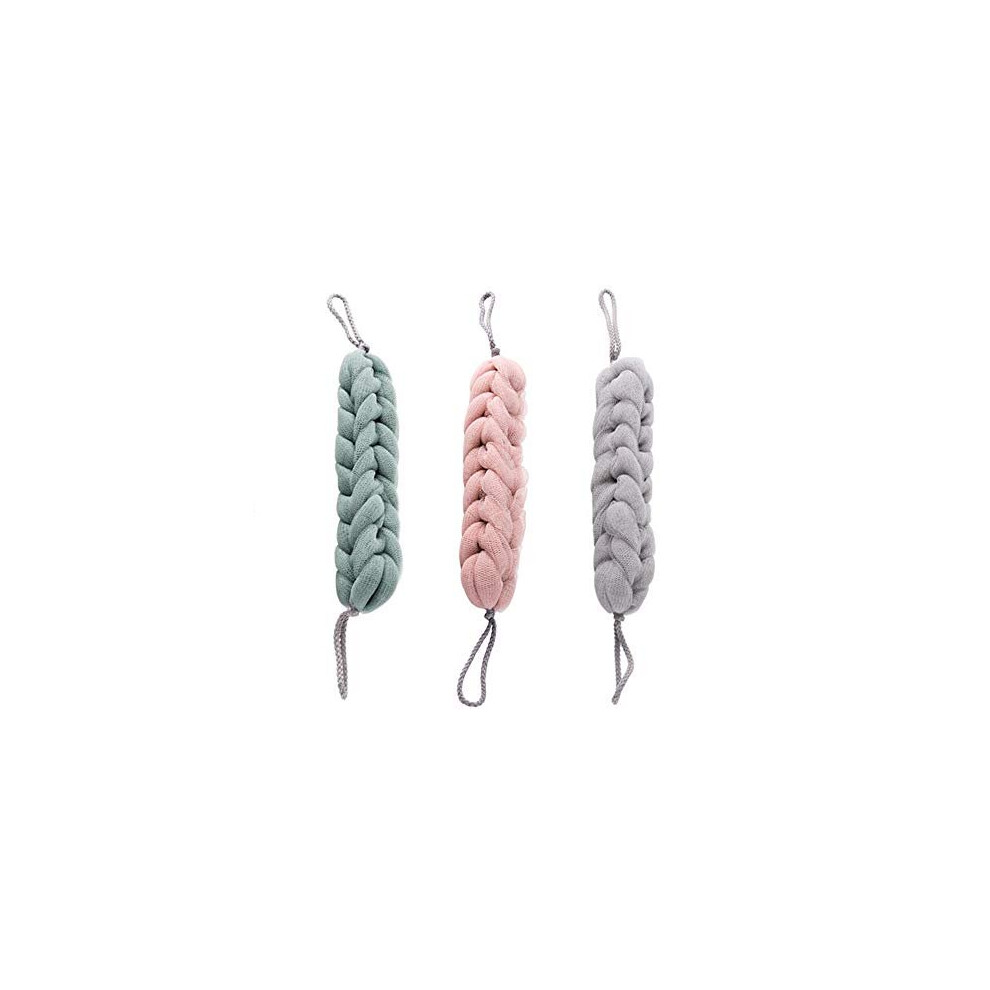 Kaxich 3Pcs Back Scrubber Mesh Shower Pouf Loofahs Deep Exfoliating Bath Shower Puff Back Brush Sponges Removes Dead Skin Cells