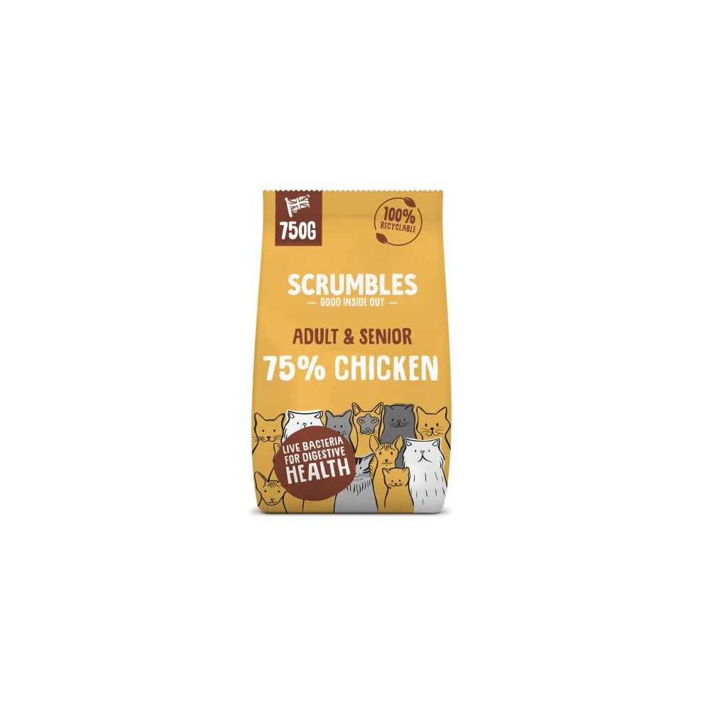 Scrumbles Adult and Senior Cats Dry Food, 750g