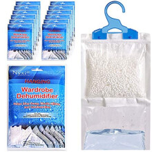 Nyxi Set of 12 Hanging Interior Wardrobe Dehumidifier - 210g Each Bag - Ideal to stop damp, mould mildew & condensation - Remove damp and improve air