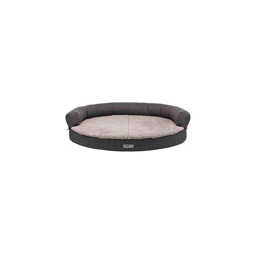 Trixie Vital Sofa Bendson 38271 Orthopaedic Dog Sofa Oval 75  60 cm Dark Grey/Light Grey