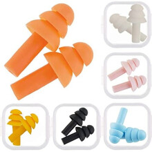 6 Pack Silicone Ear Plugs Soft Ear Plugs Float Flexible Earplugs for Swimming, Will Reduce Noise When Sleeping, Made of Soft Silicone Comfortable