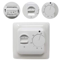 KETOTEK Manual Underfloor Heating Thermostats 220V 16A, Electric Underfloor Heating Controller Mechanical Room Thermostat with Floor Sensor Probe