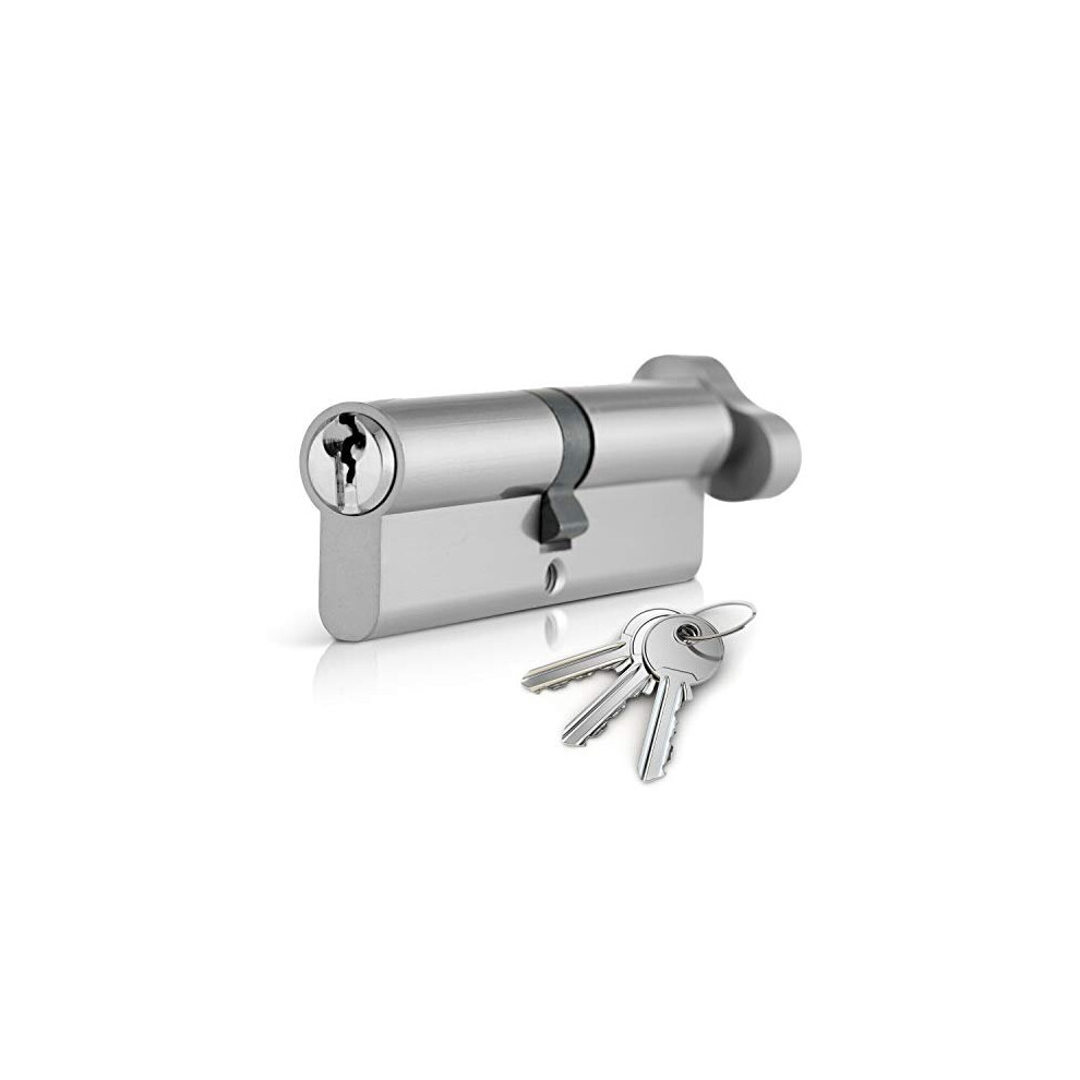Xfort Chrome 35T/35 Thumb Turn Euro Cylinder Lock (70Mm), Euro Door Barrel Lock With 3 Keys, Anti-Bump, Anti-Drill, Anti-Pick Door Lock With Key, 5060568903828
