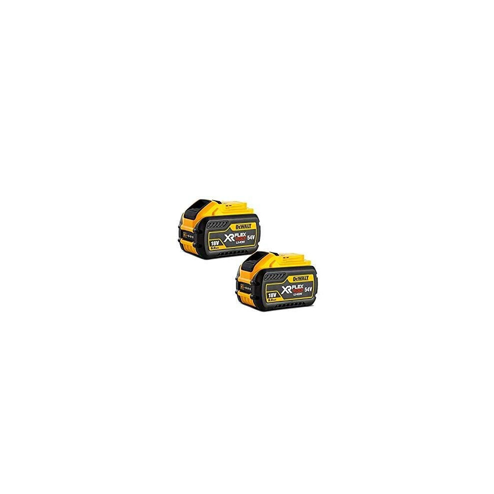 DEWALT DCB547-XJ XR Flex Volt Battery, 18 V, Yellow/Black, Size 9A (Twin Pack)