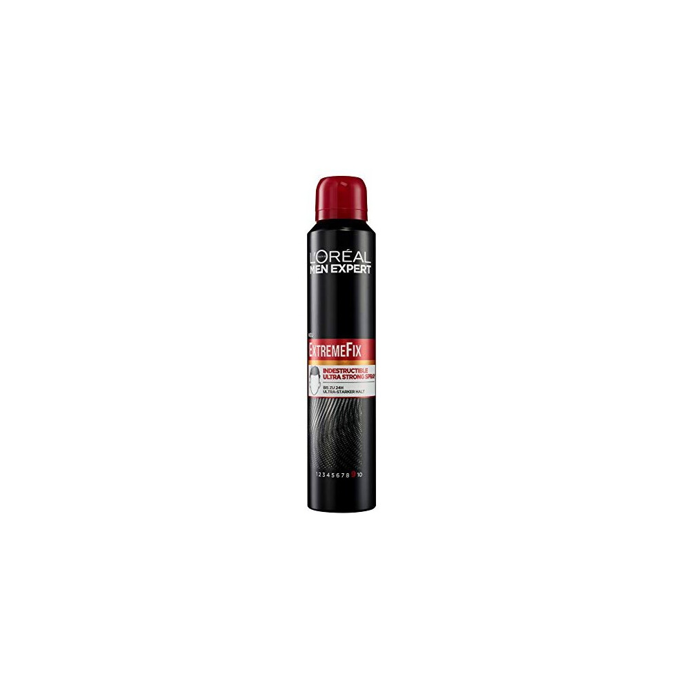 LOrÃ©al Men Expert Extreme Fix Indestructible Spray: Extra Strong Styling Hair Spray; Any Hair Type; Extreme Hold & Quick Drying 200 ml