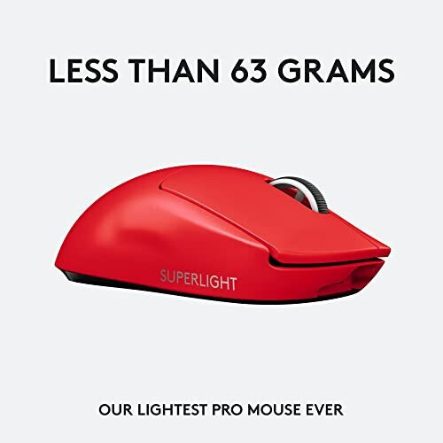 Logitech Mouse gamer - Sem fio - Logitech G - G Pro X Superlight - Vermelho 2