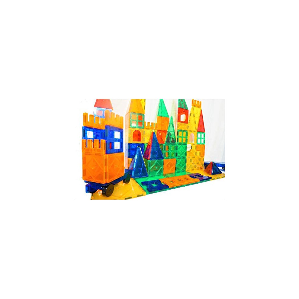 Mag-Genius Magnetic 182 Piece Building Mega Set Multi-Colored Magnet Building Block Tiles