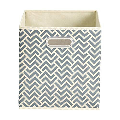 Amazon Amazon Basics Collapsible Fabric Storage Cubes with Oval Grommets - 6-Pack, Chevron - Grey 1