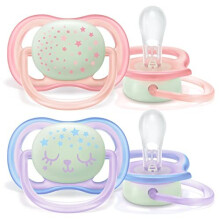Avent 2 Soothers Ultra Air Night 0-6 Months