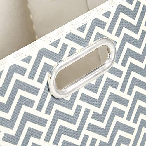 Amazon Amazon Basics Collapsible Fabric Storage Cubes with Oval Grommets - 6-Pack, Chevron - Grey 2