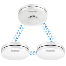 Wireless Interlinked Smoke and Heat Alarm with 10 Year Battery Life, EN14604, CE Certified, Interconnected Fire Alarm, Low-Battery Alert.3 Pack