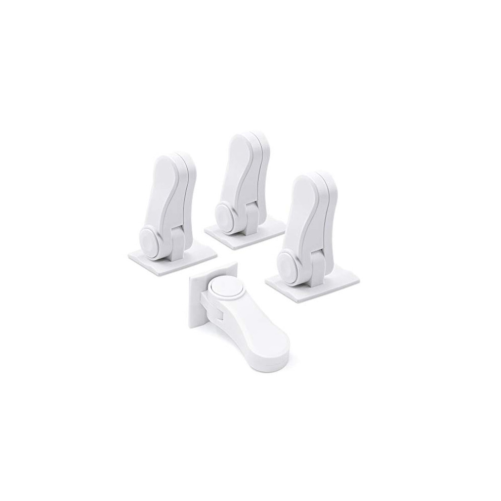 4 Pack Door Lever Child Safety Locks, Upgraded Childproof Single Lever Lock, 180 Degree Revolving Door Lock With 3M Adhesive (White) White Saconell