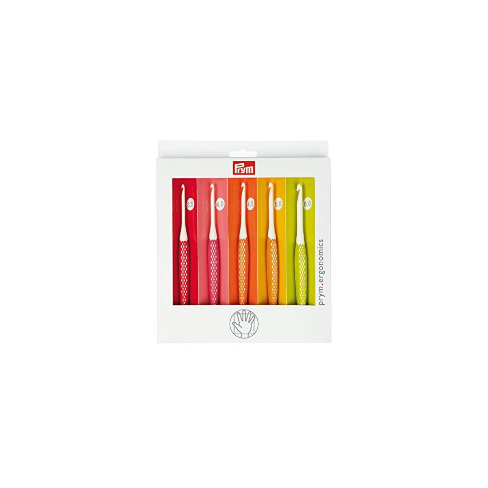 Prym Crochet Hook For Wool Ergonomics 3.50-6.00 Mm X 1 Set, Multi, One Size