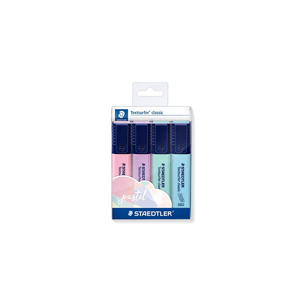 STAEDTLER 364 CWP4PA Textsurfer Highlighter Classic, Pastel Colours - Pack of 4