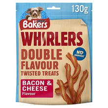Bakers Whirlers Dog Treat Bacon and Cheese 6x130 g