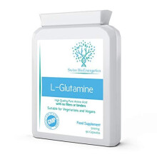 L-Glutamine 500mg 90 Capsules - Pure Amino Acid with no fillers or Binders - Suitable for Vegetarians and Vegans – Exclusively Manufactured in The