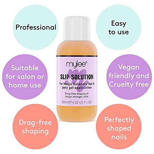 Mylee Slip Solution 125ml – For Magic Extender Gel, Builder Gel, UV/LED Nail Tips & Extensions, Liquid Solution 2