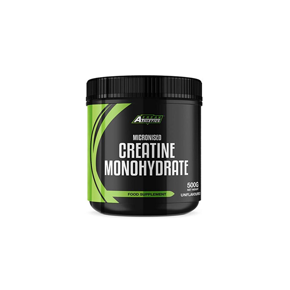 Freak Athletics Creatine Monohydrate Powder 500G - Premium Grade Creatine Monohydrate - Uk Made - Unflavoured Creatine Powder Scoop Included