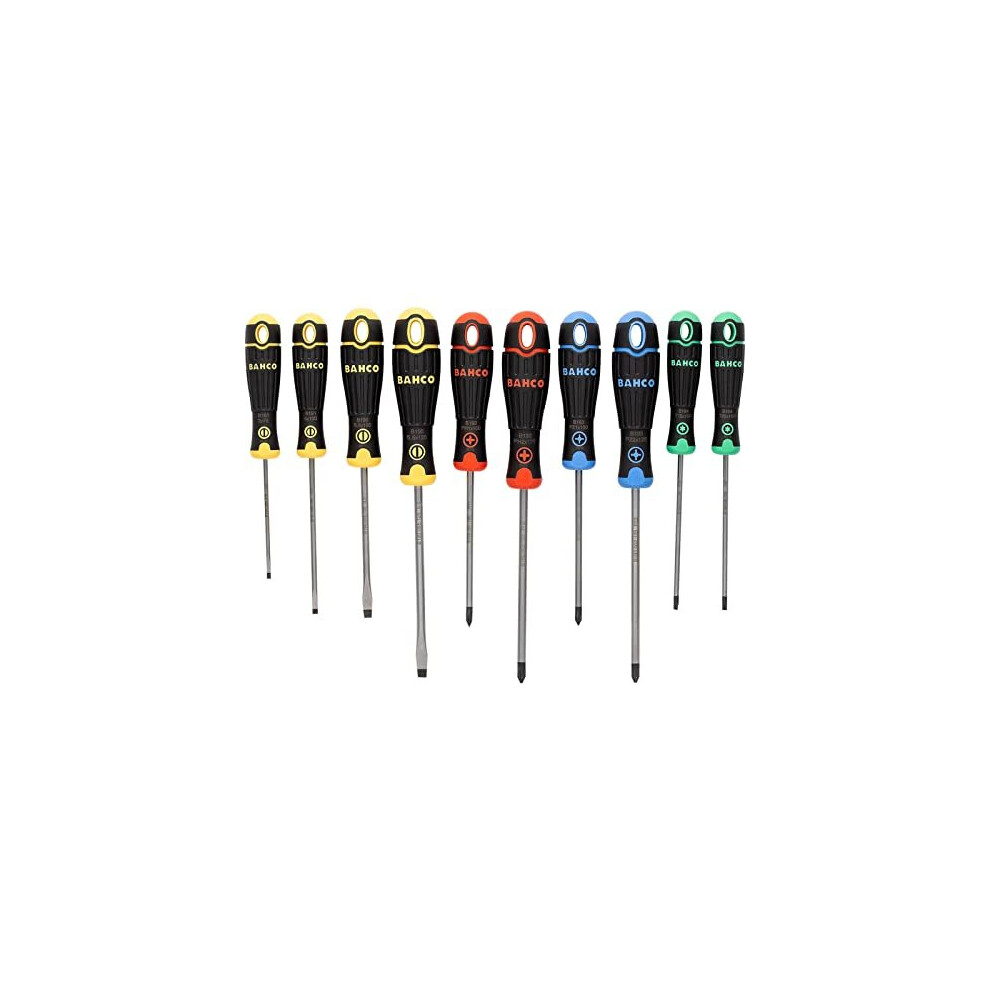 Bahco Bahcofit Coloured Handle Screwdriver Set, 10 Piece