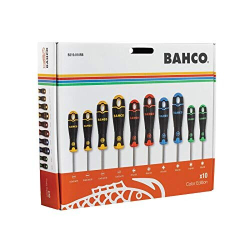 Bahco BahcoFit Coloured Handle Screwdriver Set, 10 Piece 1