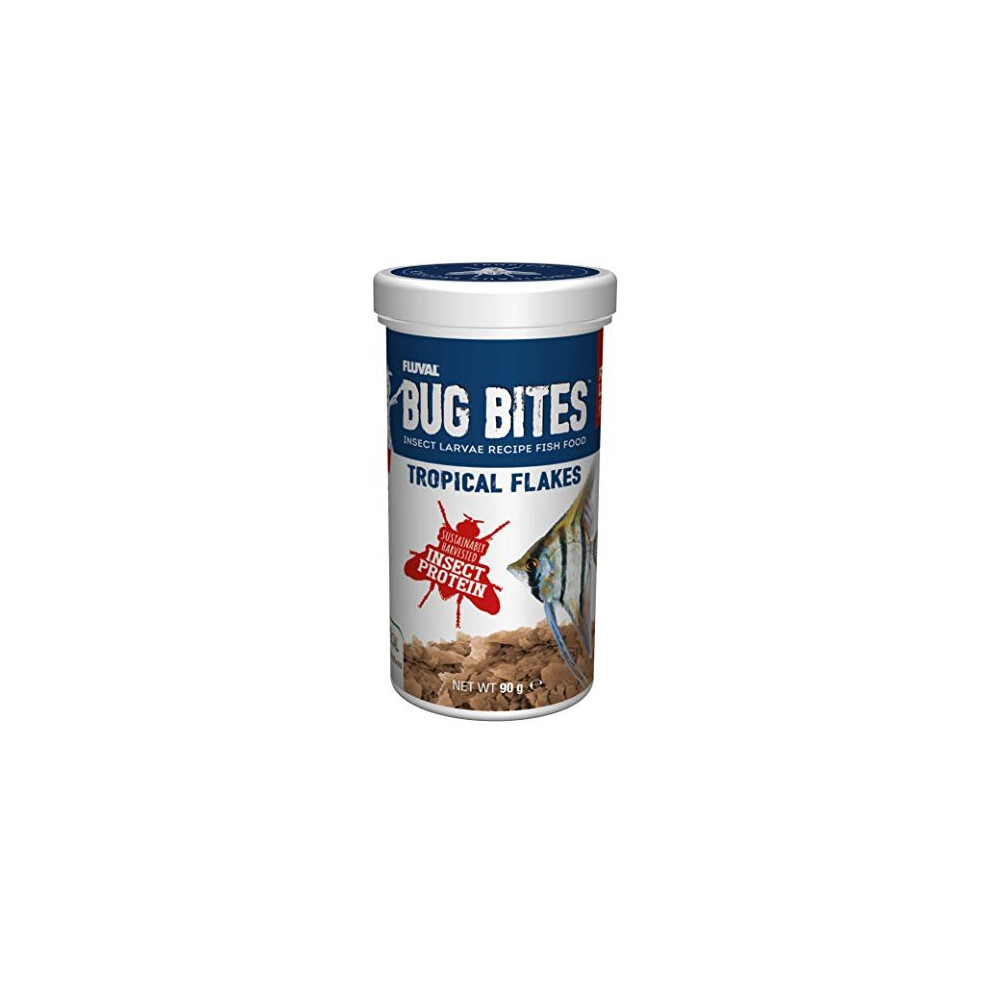 Fluval Bug Bites Tropical Flakes Fish Food 90g Natural Colour