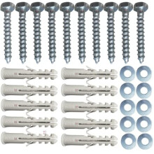 Inbrackets Value M8 x 50mm Masonry Brick Wall Fixing Screw Bolts with Plugs & Washers for Aerial Satellite Sky Dish Tv Bracket Fence Shelves Mounting