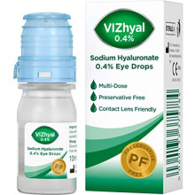 VIZhyal 0.4% Cross-Linked Sodium Hyaluronate Eye Drops - Long-Lasting Lubrication for Dry & Tired Eyes, Physiological pH