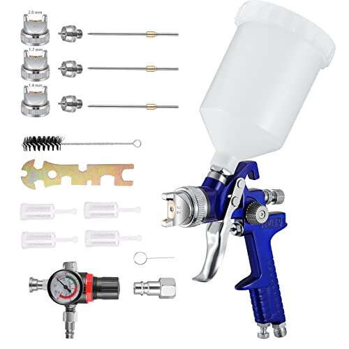 KKTECT HVLP High Atomization Spray Gun Gravity Feed Air Spray Gun Color ...