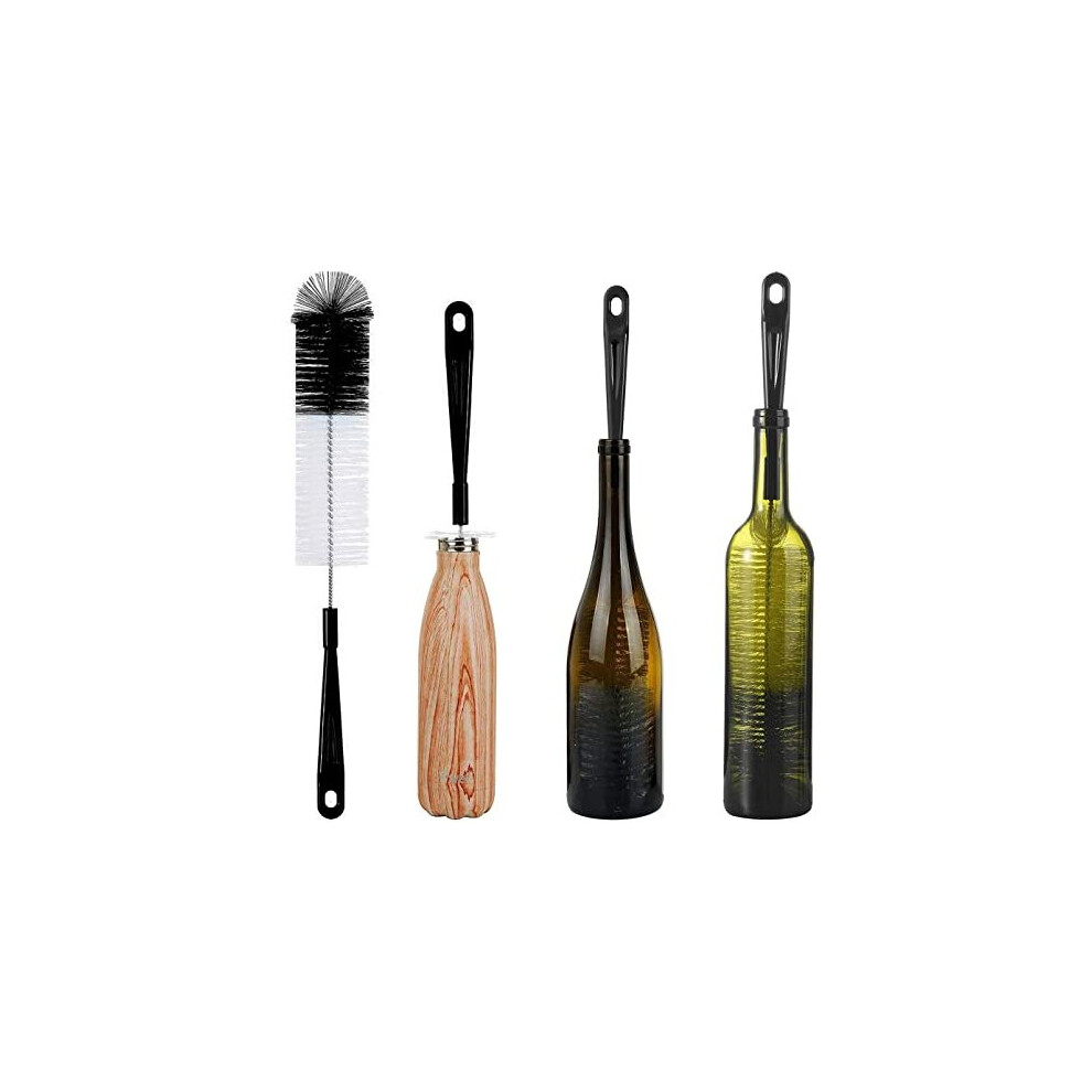 Alink 16In Extra-Long Bottle Cleaning Brush For Narrow-Neck Beer, Wine, Thermos, Carafe, Yeti & Brewing Bottles Black