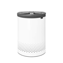 Brabantia - Selector Laundry Bin - Two Sorting Compartments - Portable Laundry Bag Inside - Quick-drop Opening - Ventilation Holes - Non-Scratching