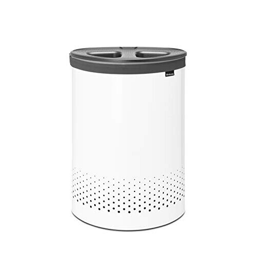 Brabantia Brabantia - Selector Laundry Bin - Two Sorting Compartments - Portable Laundry Bag Inside - Quick-drop Opening - Ventilation Holes - Non-Scratching